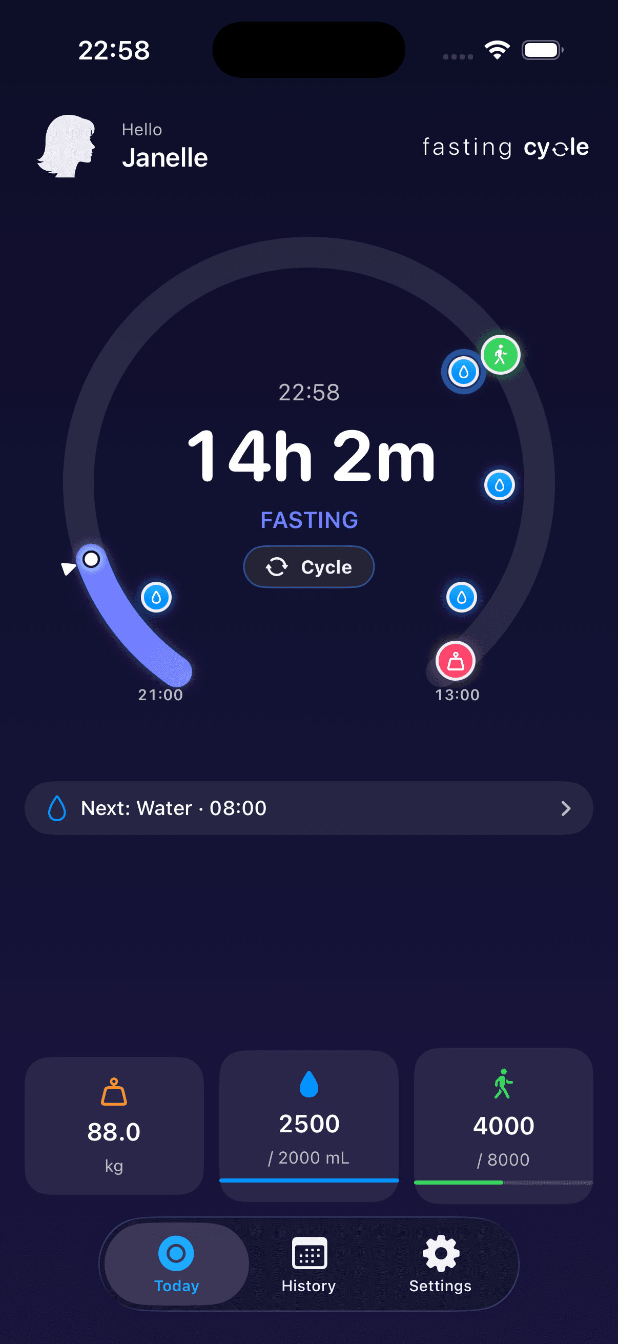 Fasting Cycle on iPhone